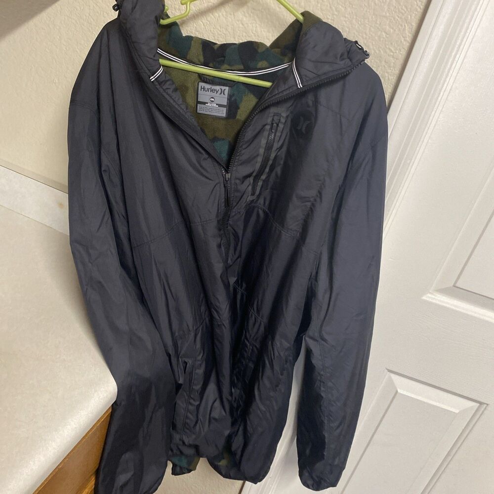 Hurley Jacket Mens Black Hooded Size XXL